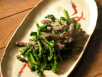 菜花と牛肉のオイスターソース炒め(file286)